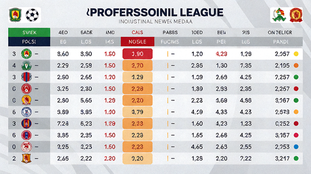 联赛积分榜与排名数据展示的体育资讯配图